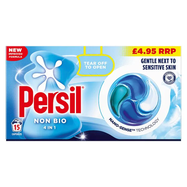 Persil Non Bio 4 in 1 fast-dissolving laundry capsules, 15 washes (4 x 15W)