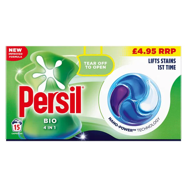Persil Bio 4 in 1 fast-dissolving laundry capsules, 15 washes (4 x 15W)