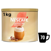 NESCAFE Cappuccino Unsweetened Taste Instant Coffee 1kg Tin (1 x 1kg)