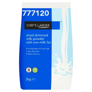 Chef's Larder Dried Skimmed Milk Powder with Non-Milk Fat 2kg (1 x 2kg)