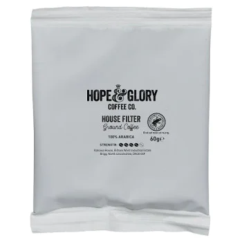 Hope & Glory Coffee Co. House Filter Sachets Ground Coffee 20 x 60g (1 x 20x60g) Hope & Glory Coffee Co. House Filter Sachets Ground Coffee 20 x 60g (1 x 20x60g)