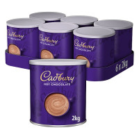 Cadbury Drinking Hot Chocolate Cocoa Powder Large Tub 2KG (6 x 2kg)