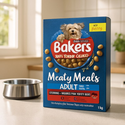 BAKERS Meaty Meals Adult Beef Dry Dog Food 1kg (Case of 5)
