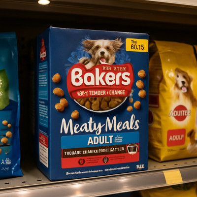 BAKERS Meaty Meals Adult Beef Dry Dog Food 1kg (Case of 5)