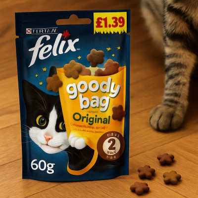 Felix Goody Bag Cat Treats Original 60g (Case of 8)
