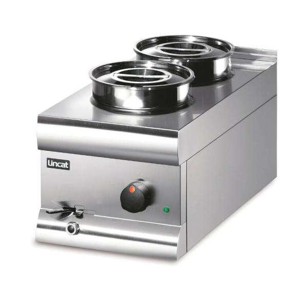 Lincat Silverlink 600 Electric Counter-top Bain Marie-Wet Heat-Round Pots-W300mm-1.0kW-BS3W