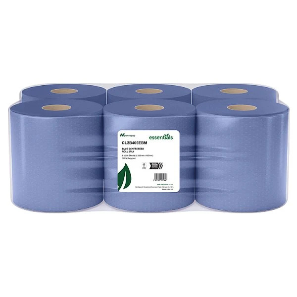Blue Centrefeed Roll 2 Ply 200 sheets (1 x 6pk)