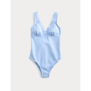 Sculpt Broderie Trim Plunge Swimsuit Sculpt Broderie Trim Plunge Swimsuit