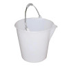 12L Plastic Bucket, White, Food Grade