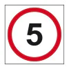 5 Mph Speed Limit Road Sign, 1.2mm Recyclable Polypropylene, W400mm x H400mm