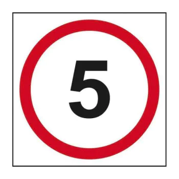 5 Mph Speed Limit Road Sign, 1.2mm Recyclable Polypropylene, W400mm x H400mm
