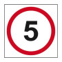 5 Mph Speed Limit Road Sign, 1.2mm Recyclable Polypropylene, W400mm x H400mm