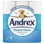 Andrex Classic Clean 9 Rolls (Pack of 4)