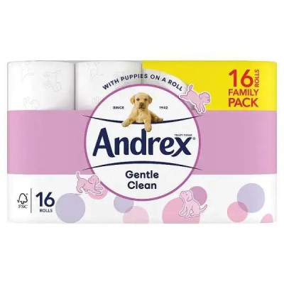 Andrex Gentle Clean Toilet Tissue 16 Rolls Andrex Gentle Clean Toilet Tissue 16 Rolls