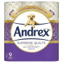 Andrex Supreme Quilts Toilet Tissue, 9 Quilted Toilet Rolls (Cas of 4)