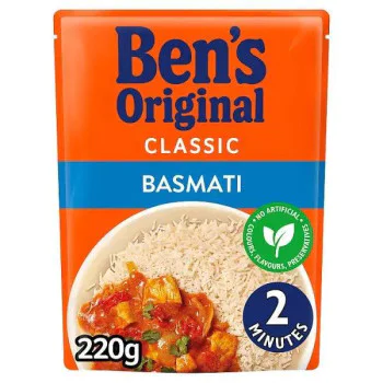 Bens Original Basmati Microwave Rice 220g (Case of 6)