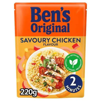 Bens Original Savoury Chicken Microwave Rice 220g (Case of 6)