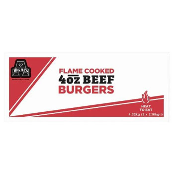 Big Als Flame Cooked 4oz Beef Burgers 2.16kg
