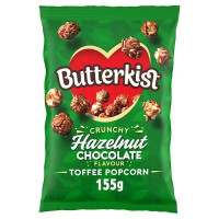Butterkist Crunchy Hazelnut Chocolate Flavour Toffee Popcorn 155g (Case of 14)