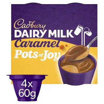 Cadbury Dairy Milk Pots of Joy Caramel Chocolate Dessert (Case of 4)