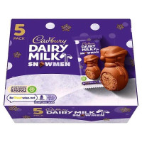 Cadbury Dairy Milk Snowmen Chocolate Carton 5 Pack 150g (Case of 6)