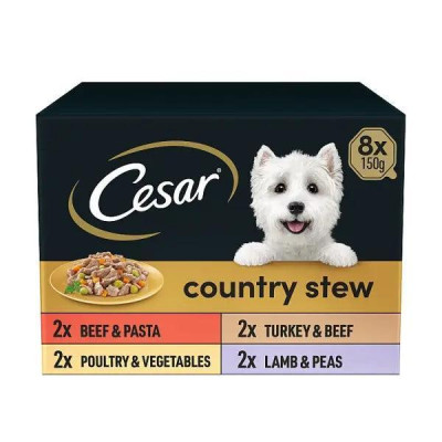 Cesar Country Stew Adult Wet Dog Food Trays Special Selection 8 x 150g (Case of 3)