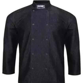 Chef Jacket Long Sleeve Denim Grey and Black