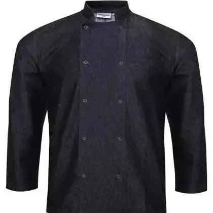 Chef Jacket Long Sleeve Denim Grey and Black