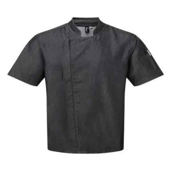 Chef Jacket Short Sleeve Denim Black and Indigo Chef Jacket Short Sleeve Denim Black and Indigo
