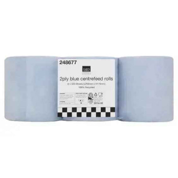 Chef's Essentials 2Ply Blue Centrefeed Rolls Chef's Essentials 2Ply Blue Centrefeed Rolls