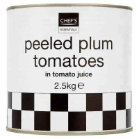 Chefs Essentials Peeled Plum Tomatoes in Tomato Juice 2.5kg (Drained Weight 1.5kg)