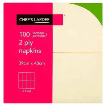 Chefs Larder 100 Napkins Champagne 2 Ply Chefs Larder 100 Napkins Champagne 2 Ply