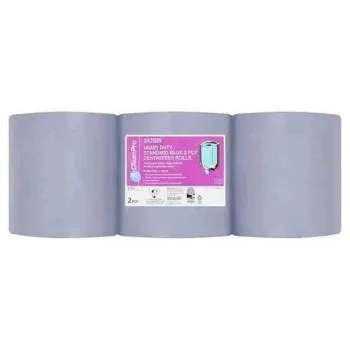Clean Pro Heavy Duty Standard Blue 2 Ply 6 Centrefeed Rolls