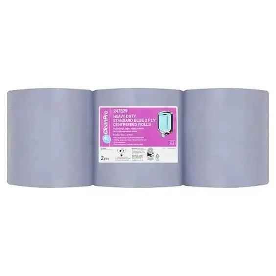 Clean Pro Heavy Duty Standard Blue 2 Ply 6 Centrefeed Rolls Clean Pro Heavy Duty Standard Blue 2 Ply 6 Centrefeed Rolls