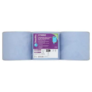 CleanPro Premium Heavy Duty Blue Centrefeed Rolls 2ply 6 Rolls