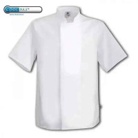 Coolmax Chefs Jacket Short Sleeve Black - White