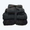 Coordinated Bobble Bath Mat & Towel Set - 4 Pack (Charcoal Grey)