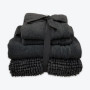 Coordinated Bobble Bath Mat & Towel Set - 4 Pack (Charcoal Grey)