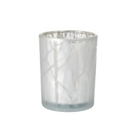 Duni Shimmer White Candleholder Glass 100 x 80mm