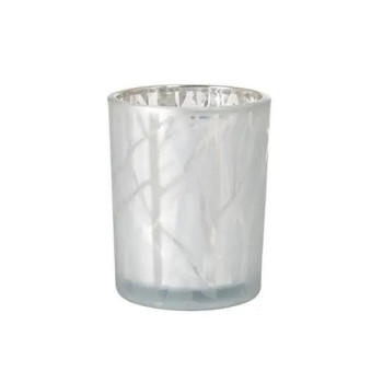 Duni Shimmer White Candleholder Glass 100 x 80mm
