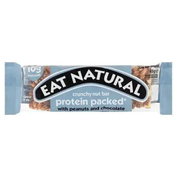 Eat Natural Protein Packed Crunchy Nut Bar with Peanuts and Chocolate 45g (Case of 12)