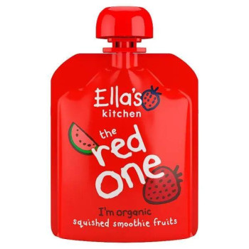 Ella's Kitchen Organic The Red One Smoothie Baby Food Pouc6+ Months 90g (Case of 12)