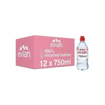 Evian Natural Bottled Mineral Still Water 750ml