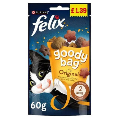Felix Goody Bag Cat Treats Original 60g (Case of 8)