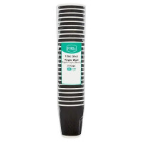 FyNite 25 Triple Wall Ripple Cups Black (Case of 20)