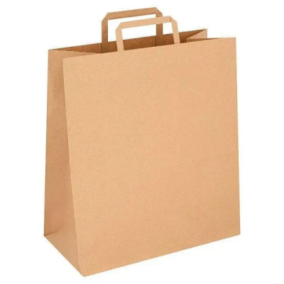FyNite X-Large Brown Block Bottom Take-Away Food Bags - 310mm x 160mm x 350mm (100 pieces)  (Case of 1)