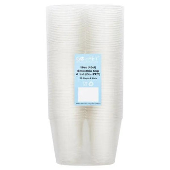 Go-rPET 500 Clear Smoothie Cup & Lid (Case of 10)