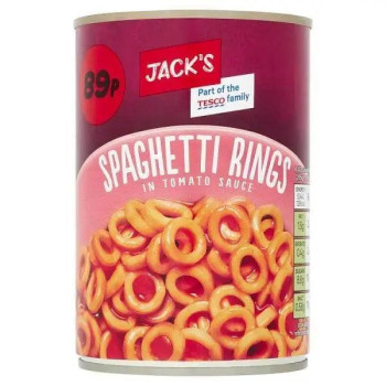 Jack's Spaghetti Rings in Tomato Sauce 410g (Case of 12) Jack's Spaghetti Rings in Tomato Sauce 410g (Case of 12)