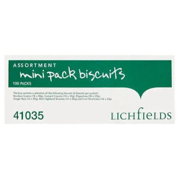 Lichfields Assortment Mini Pack Biscuits 100 Packs