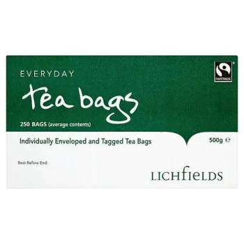 Lichfields Fairtrade Everyday 250 Tea Bags 500g Lichfields Fairtrade Everyday 250 Tea Bags 500g
